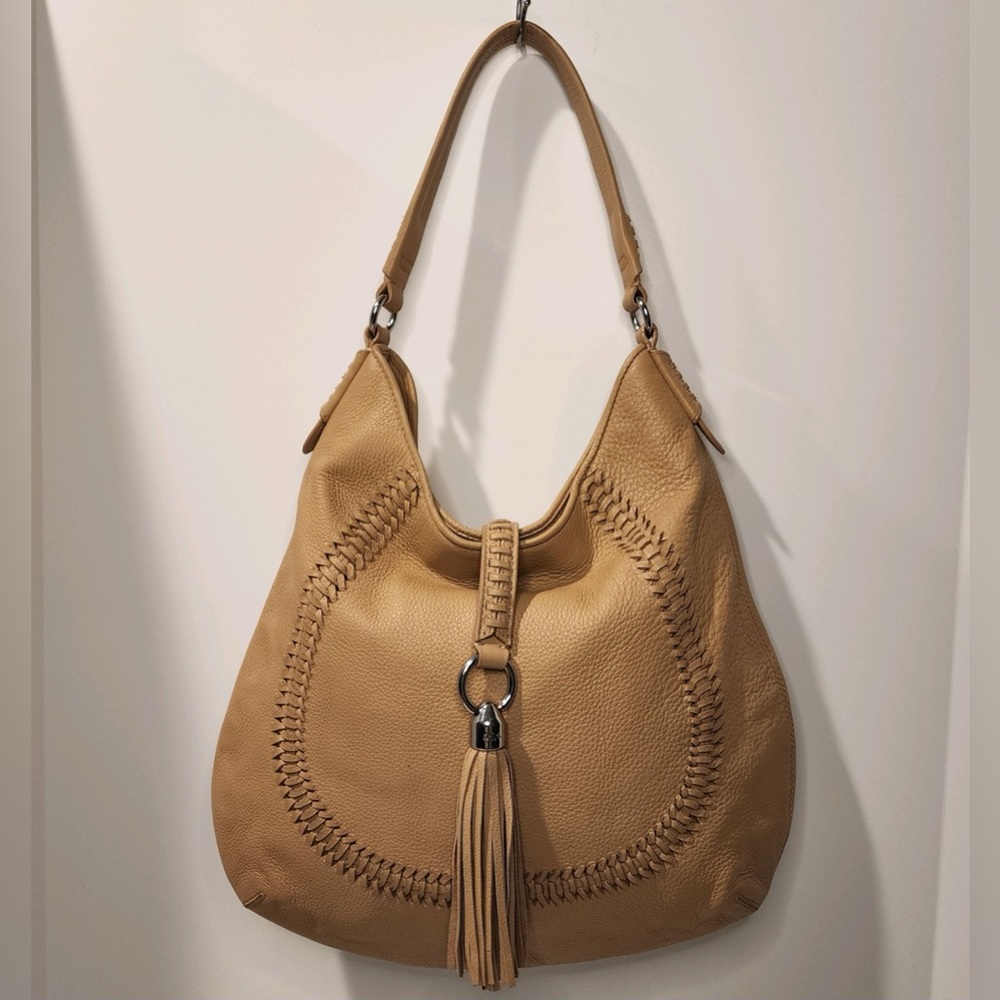 Ralph Lauren Indian Cove Soft Genuine Pebbled Leather Large Hobo/Shoulder Bag